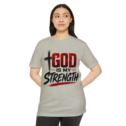 God Is My Strength T-Shirt — Christian Faith Inspirational Tee