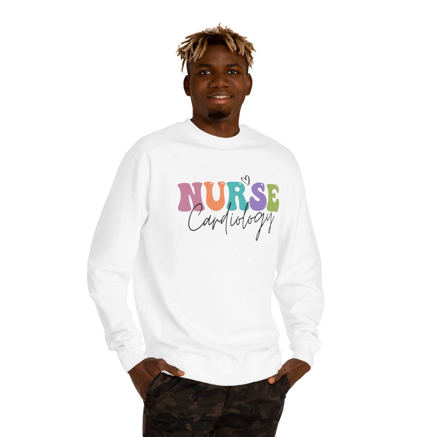 Cardiology Nurse Colorful Typography Crewneck Sweatshirt