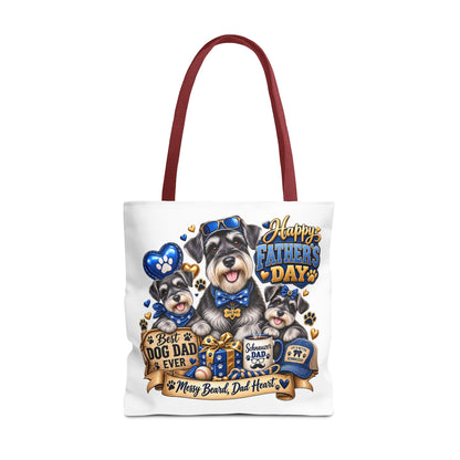 Father’s Day Dog Dad Tote Bag – “Happy Father’s Day” Schnauzer Design