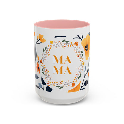 Mama Floral Accent Coffee Mug — Yellow Flower Mother's Day Gift (11/15oz)