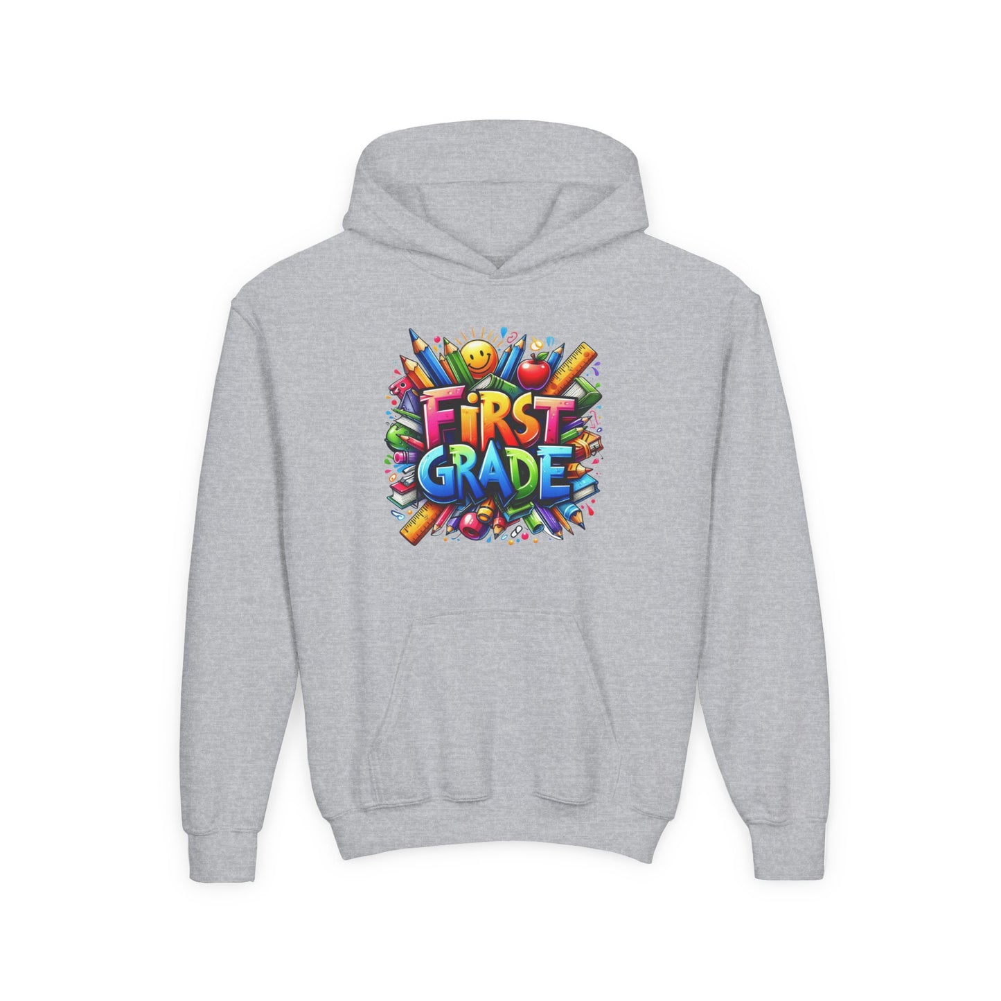 First Grade Kids Hoodie – Colorful Back-to-School Sweatshirt