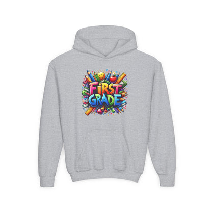 First Grade Kids Hoodie – Colorful Back-to-School Sweatshirt