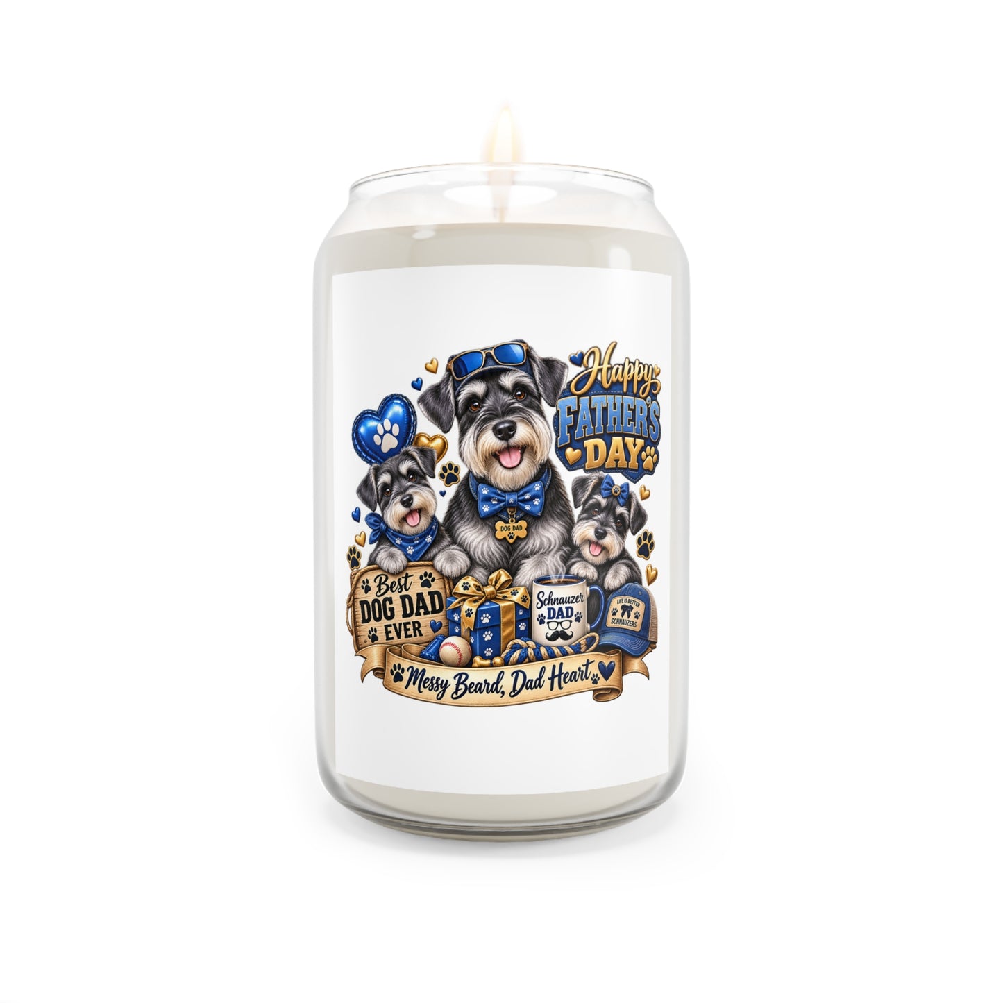 Father’s Day Dog Dad Soy Candle — “Best Dog Dad Ever” 13.75oz Scented Candle