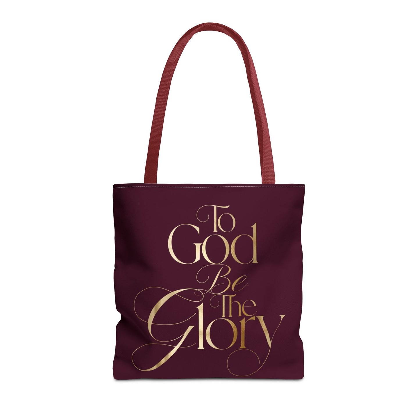To God Be The Glory Burgundy Tote Bag — Inspirational Christian Scripture Tote