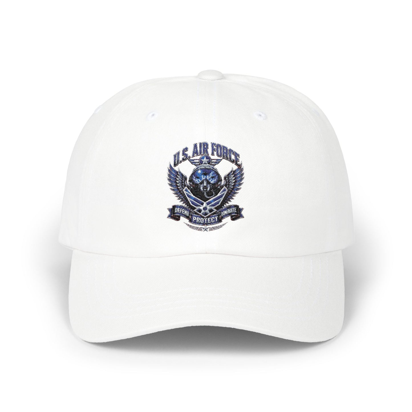 US Air Force Crest Classic Dad Cap — Embroidered Military Baseball Hat