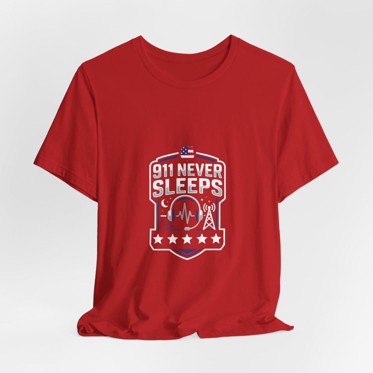 911 Never Sleeps T‑Shirt — Emergency Responder Tribute Tee