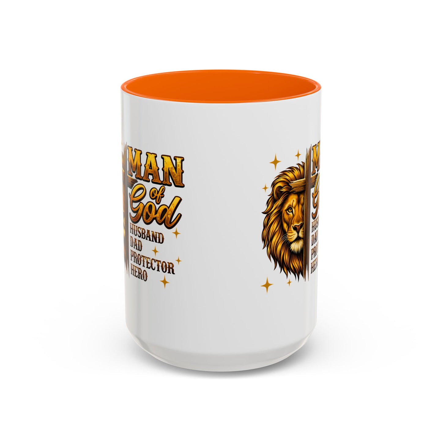 Man of God Lion Coffee Mug — 'Man of God' Religious Gift for Husband, Dad, Protector