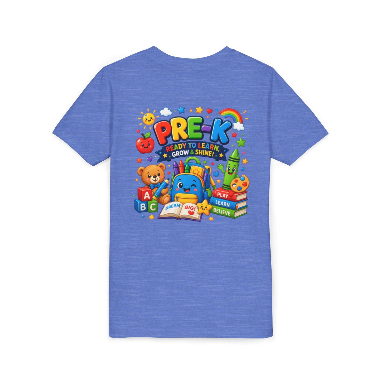 Pre-K Ready To Learn Kids T-Shirt — Colorful Preschool Back-to-School Tee