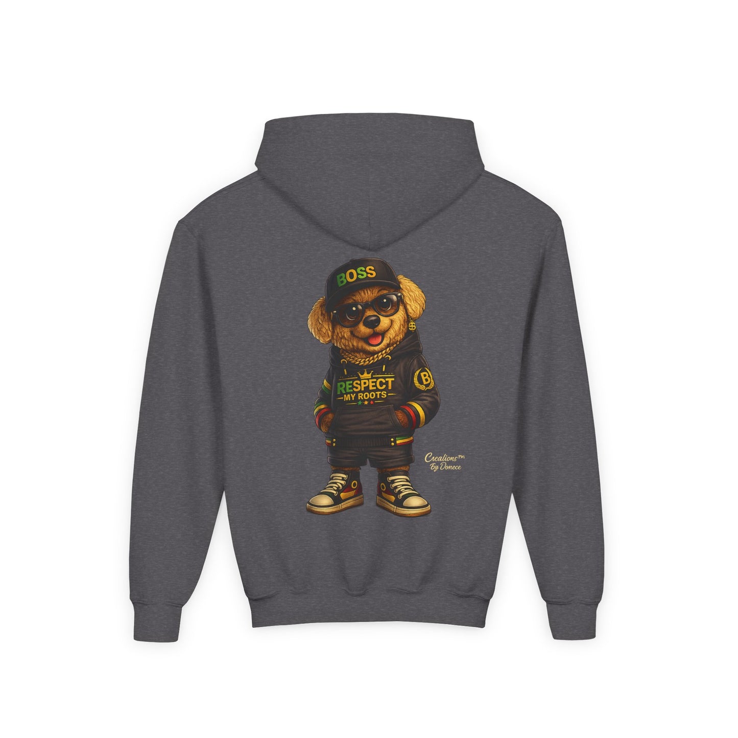 Youth Hoodie — Cool Bear 'Boss' Streetwear Design