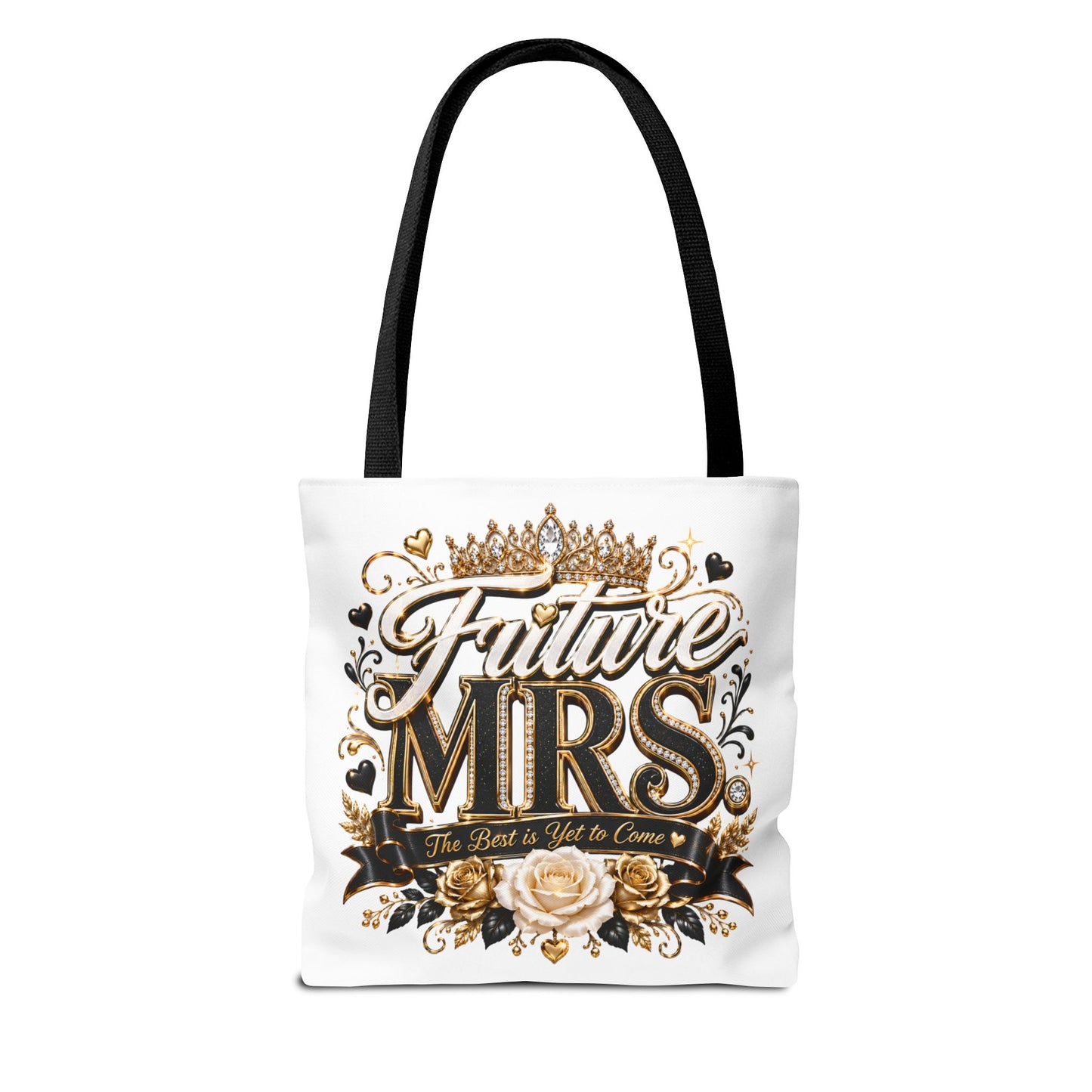 Future Mrs. Tote Bag — Bridal Bachelorette Gift Bag with Gold Crown Design