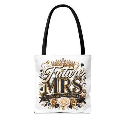 Future Mrs. Tote Bag — Bridal Bachelorette Gift Bag with Gold Crown Design
