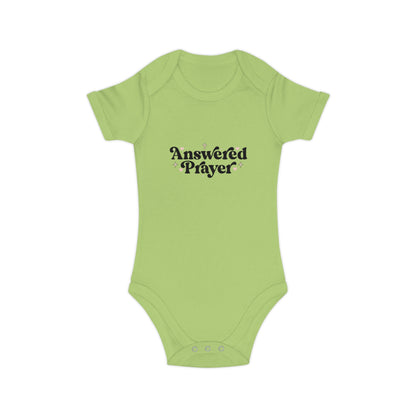 Baby Bodysuit "Answered Prayer" — Religious Newborn Onesie, Christian Gift for Baptism & Baby Shower