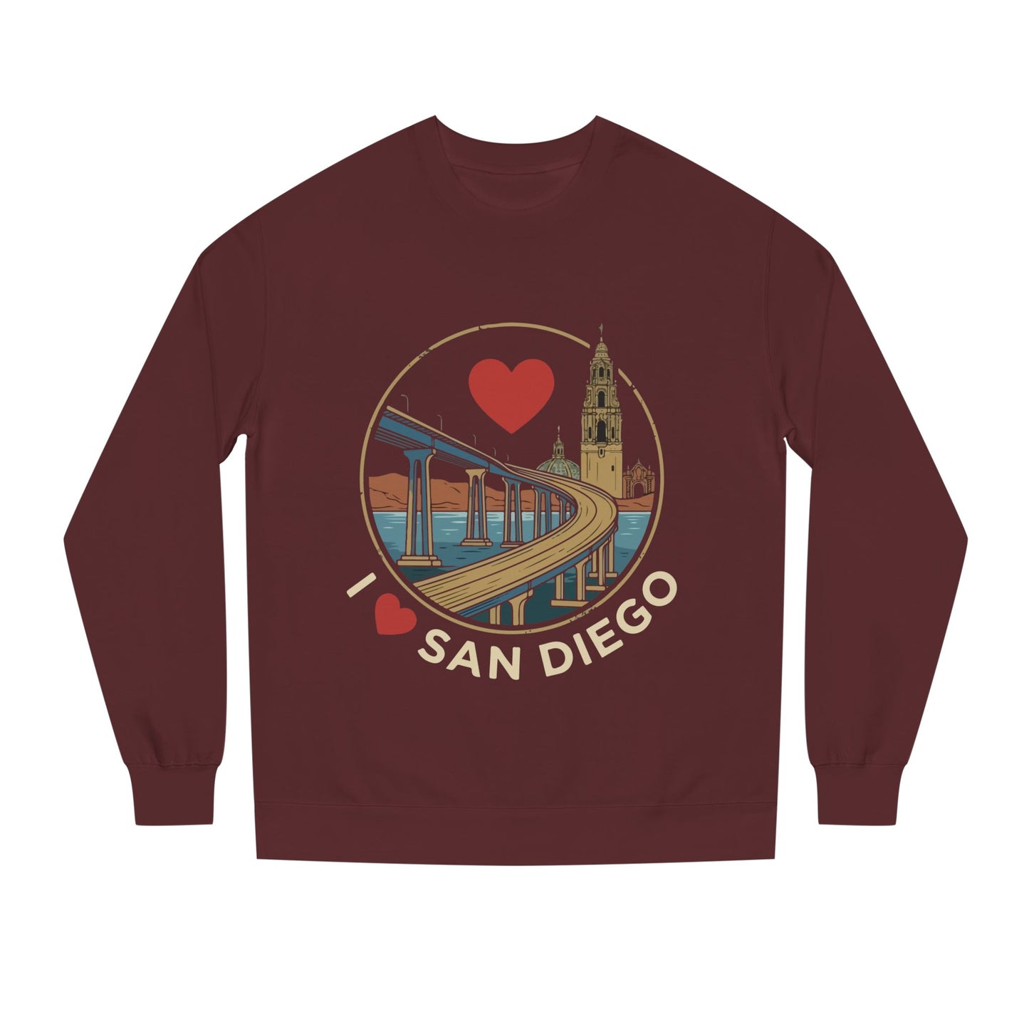 I Heart San Diego Sweatshirt — Balboa Park & Coronado Bridge Crewneck