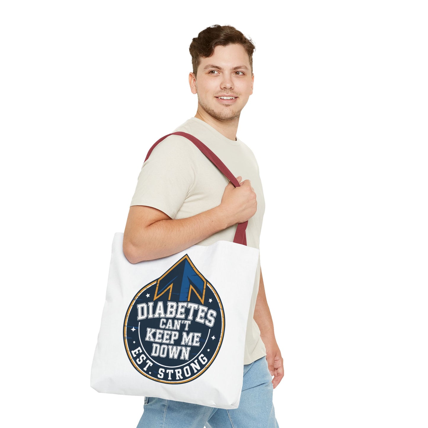 Diabetes Can't Keep Me Down Tote Bag — Inspirational Diabetes Awareness Shopper