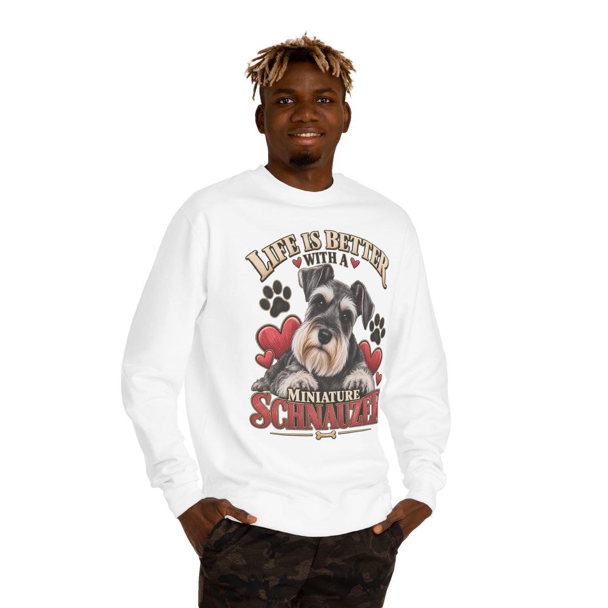 Miniature Schnauzer Sweatshirt — "Life Is Better With A Miniature Schnauzer" Crewneck
