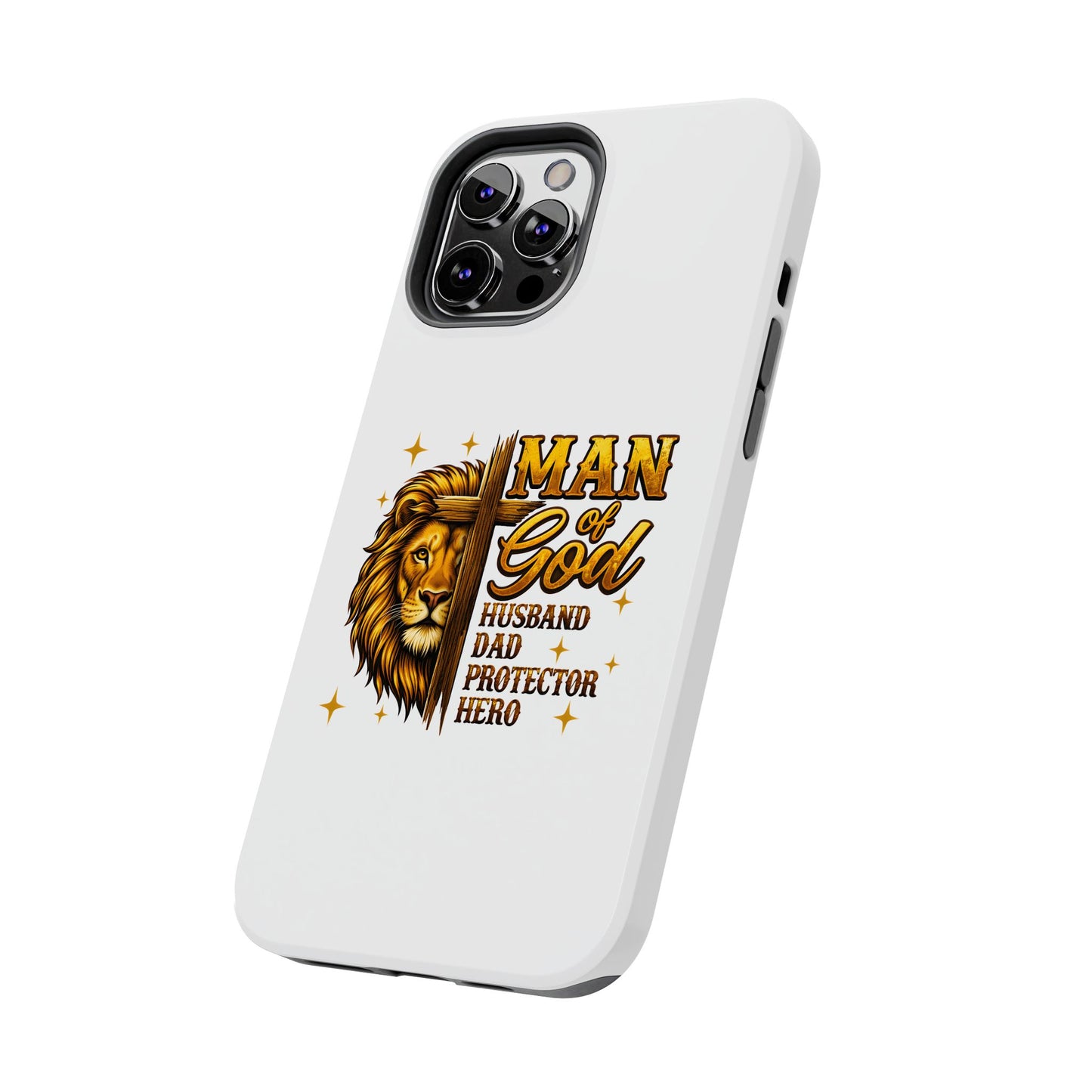 Man of God Lion Phone Case — ‘Man of God’ Christian Protector Dad Gift