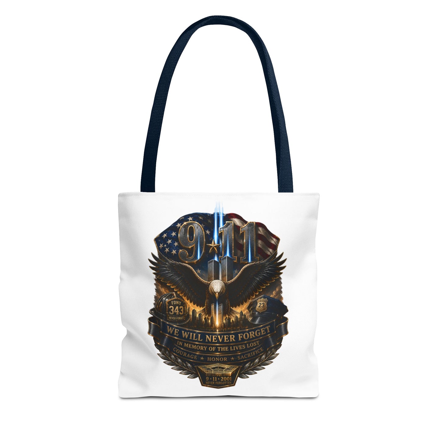 9/11 Memorial Eagle Tote Bag – Never Forget Tribute Tote