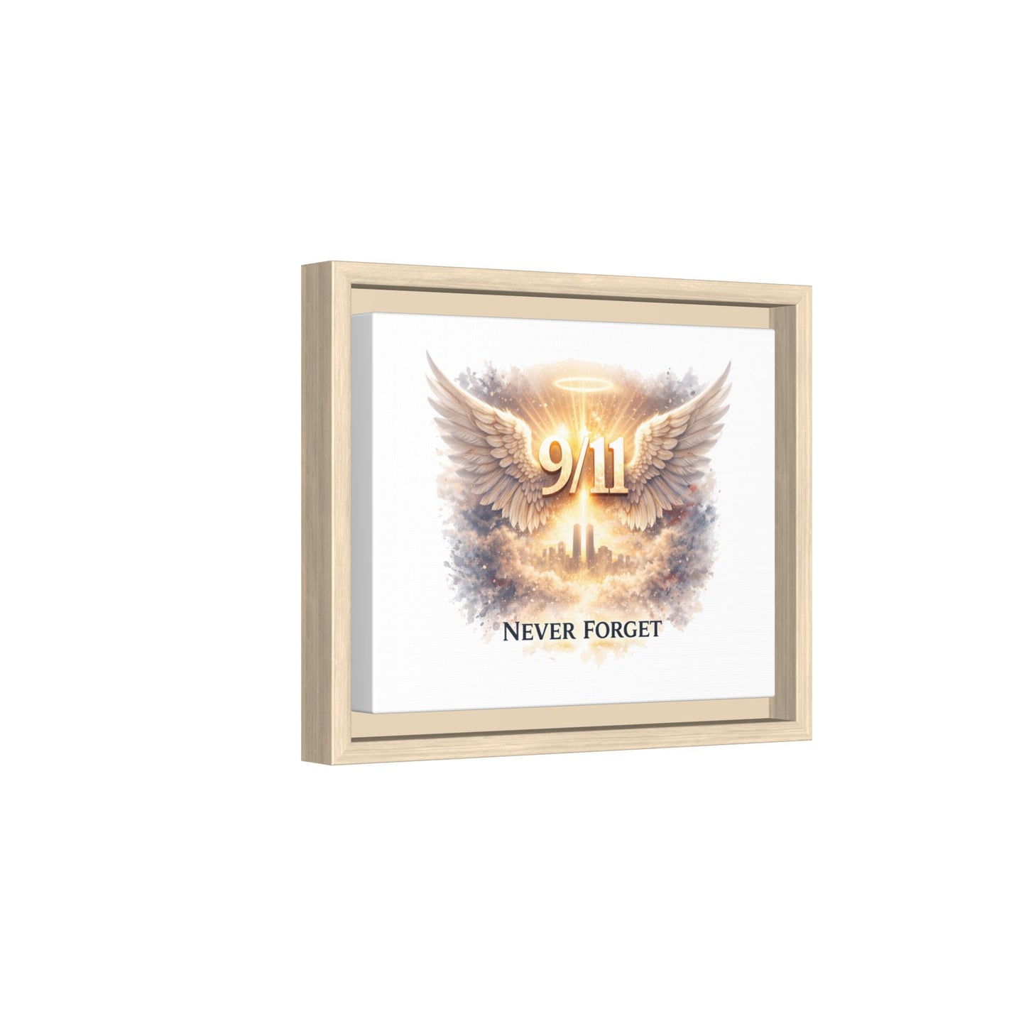 9/11 Memorial Matte Canvas Print — "Never Forget" Framed Wall Art