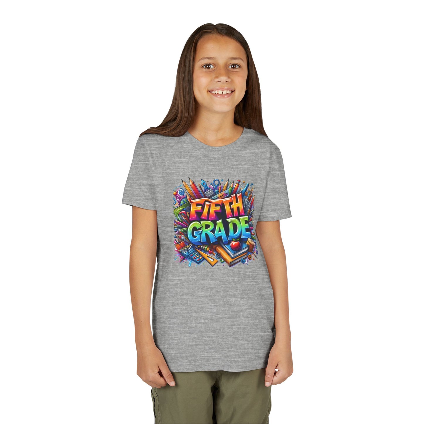 Fifth Grade Kid's Tee - Colorful School Supplies Back to School T-Shirt
