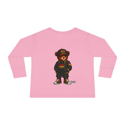 Cool Teddy Bear Toddler Long Sleeve Tee — Urban Streetwear Kids Shirt