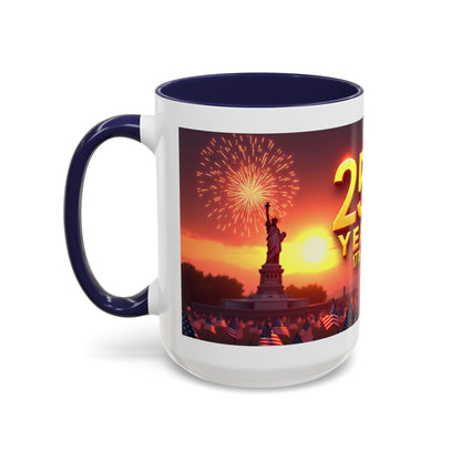 250 Years 1776–2026 Eagle Coffee Mug — Patriotic Anniversary 250th USA Celebration