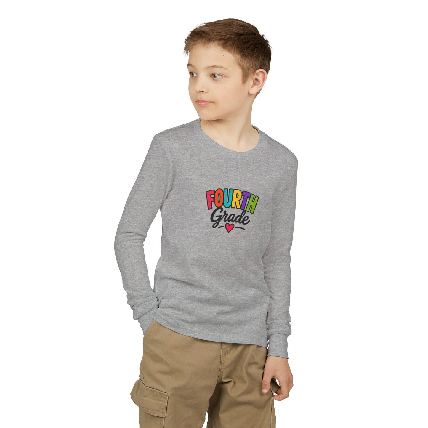 Fourth Grade Long Sleeve Tee — Colorful Kids School Shirt