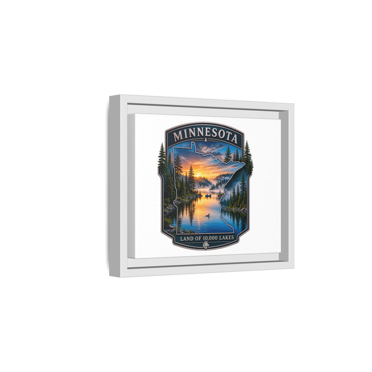 Minnesota Lakes Matte Canvas Print (Framed) — 'Land of 10,000 Lakes' Scenic Wall Art