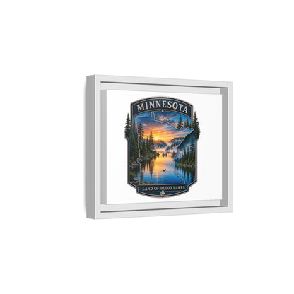 Minnesota Lakes Matte Canvas Print (Framed) — 'Land of 10,000 Lakes' Scenic Wall Art