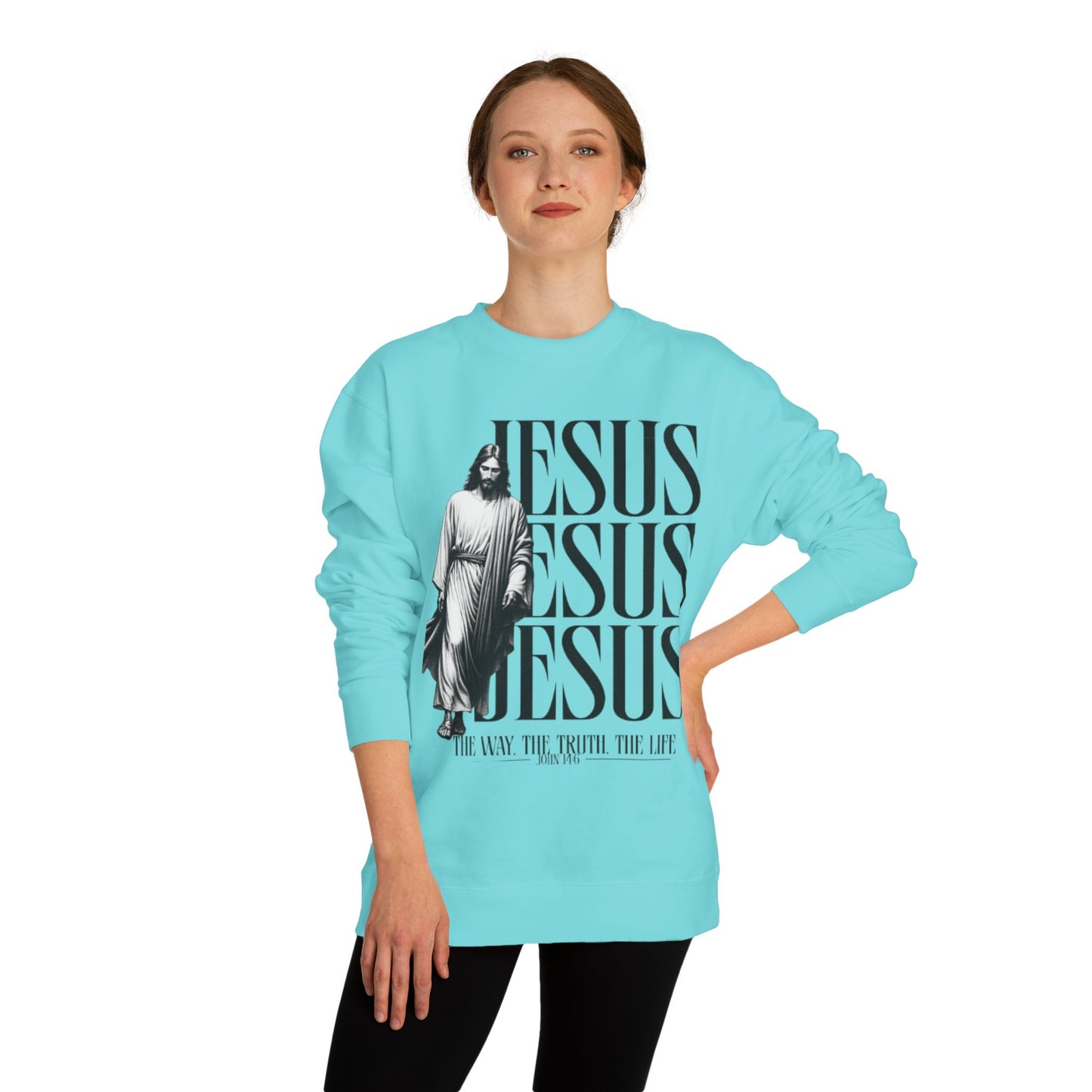 Jesus Crewneck Sweatshirt – The Way The Truth The Life Religious Pullover