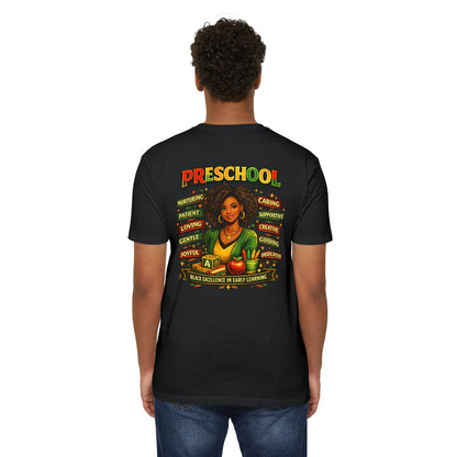 Preschool Teacher T-Shirt – "Black Excellence in Early Learning" Graphic Tee