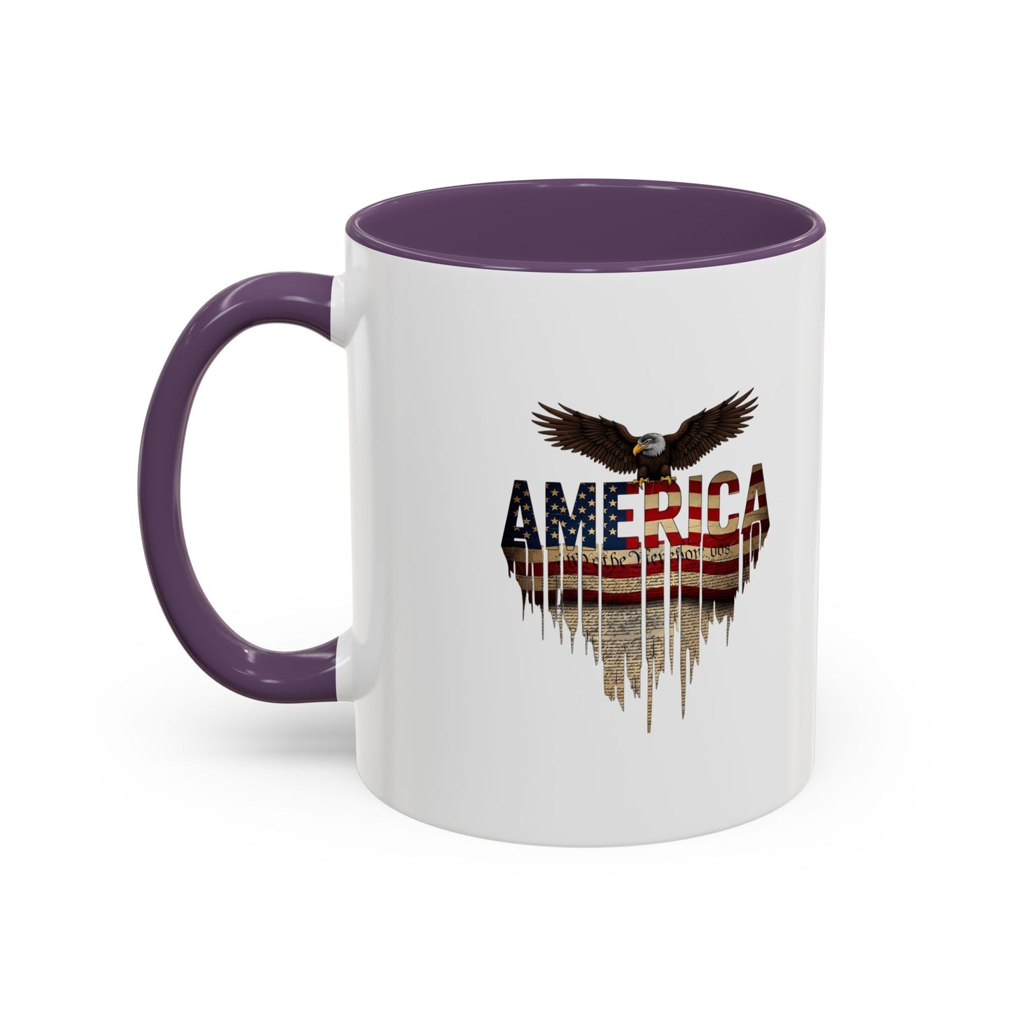 America Eagle Flag Accent Coffee Mug – Patriotic 11/15oz Ceramic