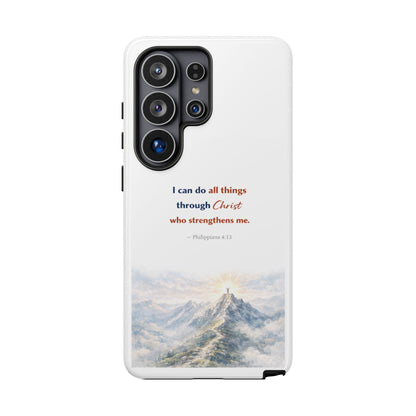 Christian Phone Case – “I Can Do All Things Through Christ” Inspirational Tough Case