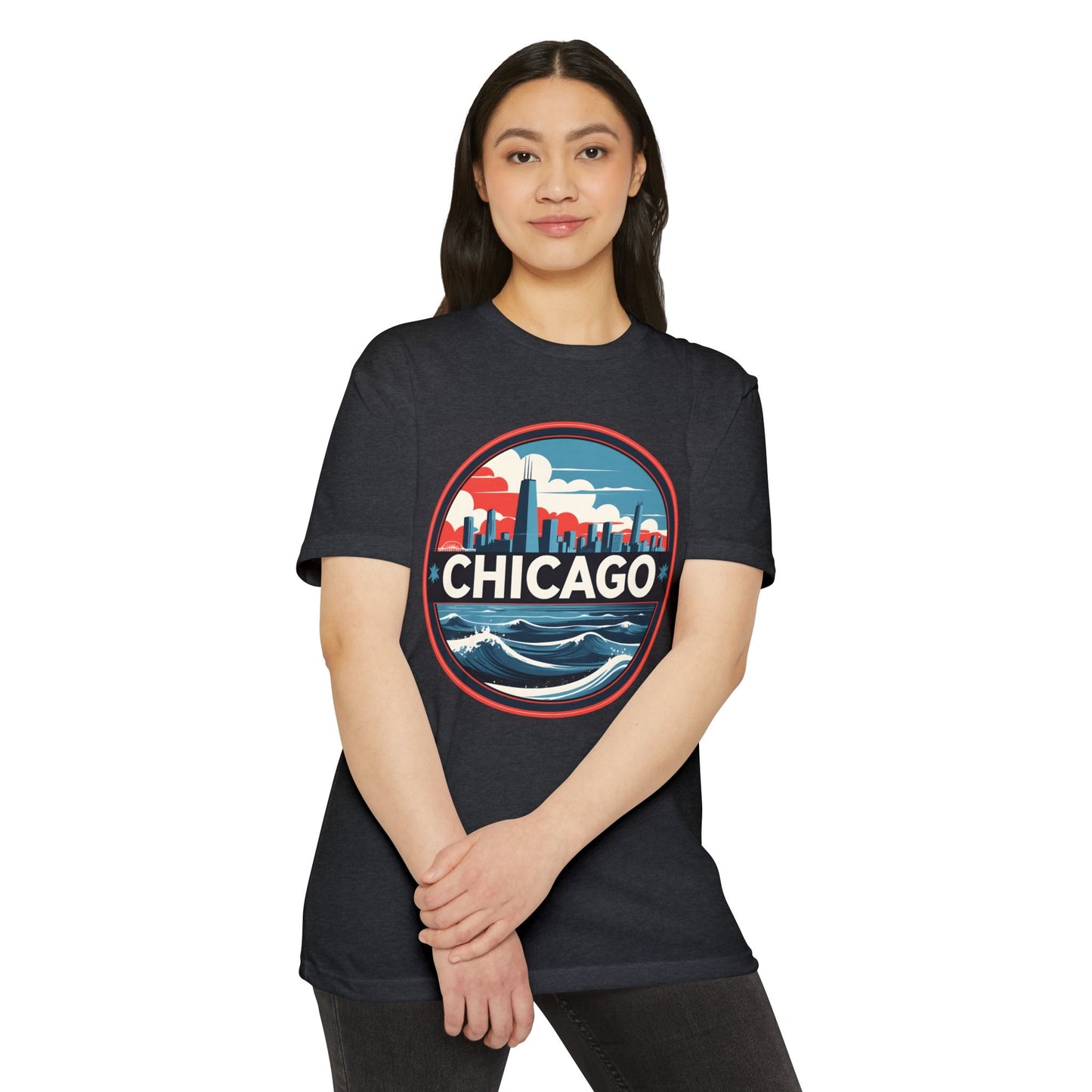 Chicago Skyline Wave T-Shirt — Retro Cityscape Tee
