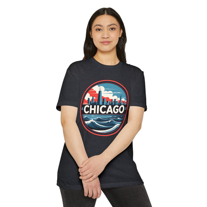 Chicago Skyline Wave T-Shirt — Retro Cityscape Tee