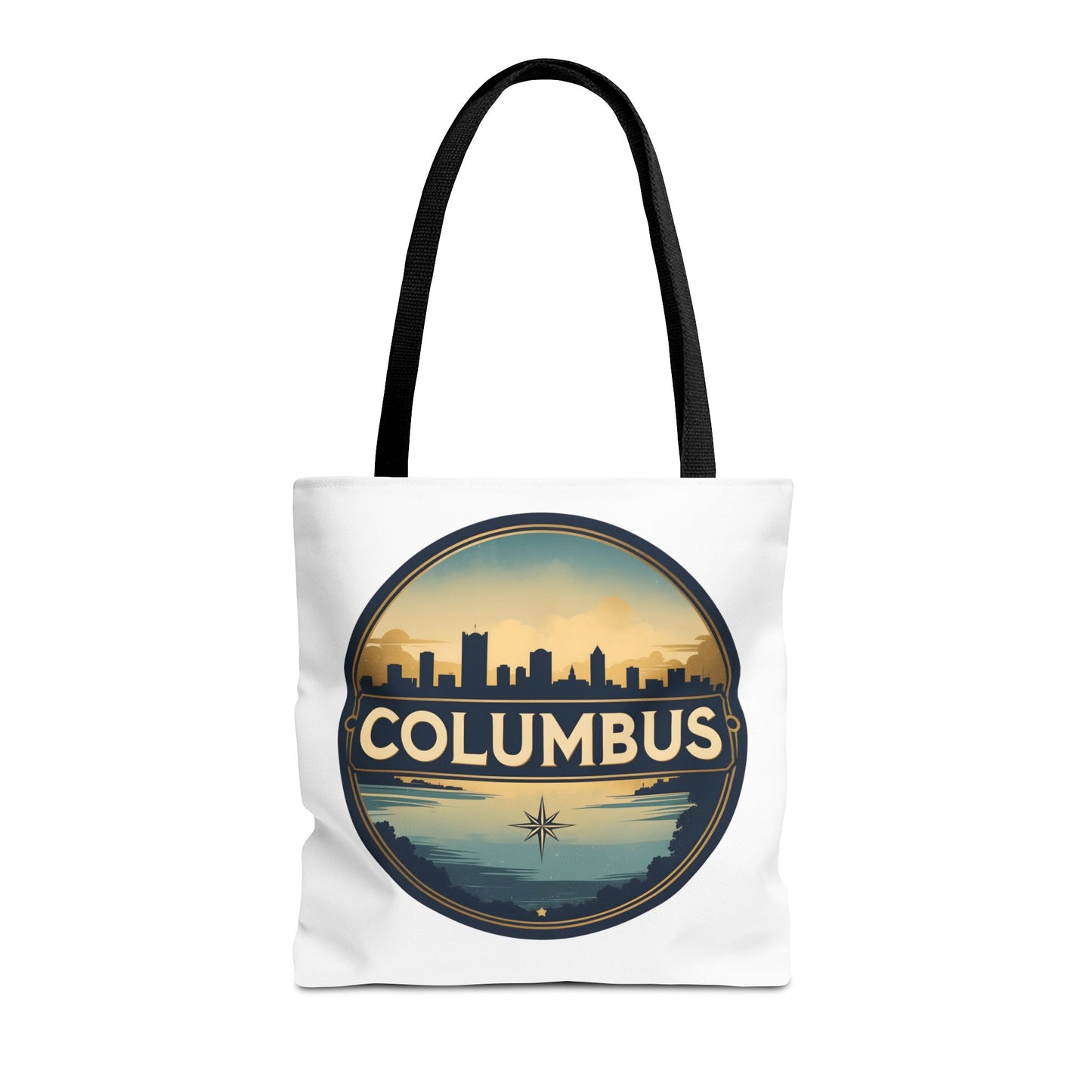 Columbus Skyline Tote Bag — Retro Cityscape Canvas Tote