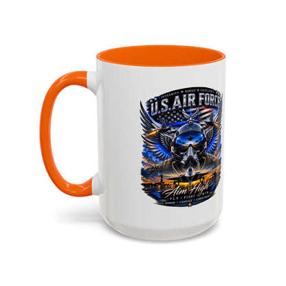 U.S. Air Force Eagle Coffee Mug — "Aim High" Accent 11/15oz