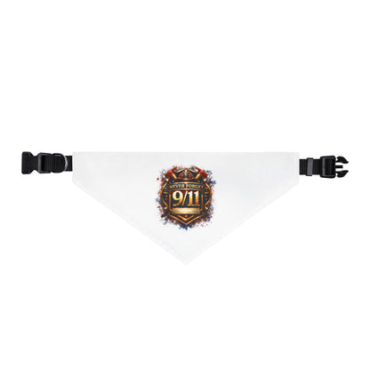 9/11 Memorial Pet Bandana Clip-On — Patriotic Remembrance Collar Accessory