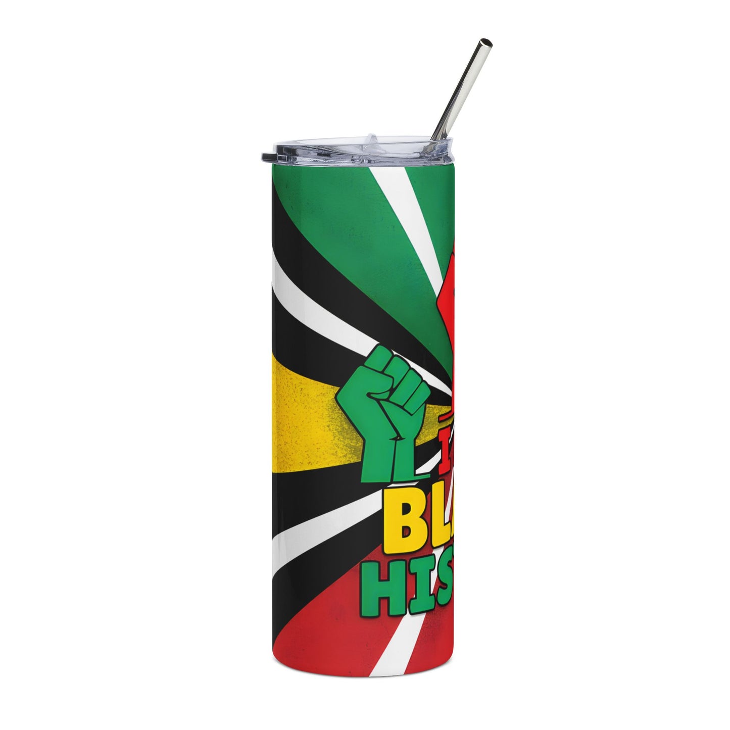 20oz Black History Stainless Steel Tumbler — I Am Black History Raised Fist Design