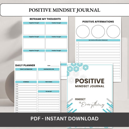Positive Mindset Journal Printable | Daily Gratitude, Confidence & Self-Growth Workbook