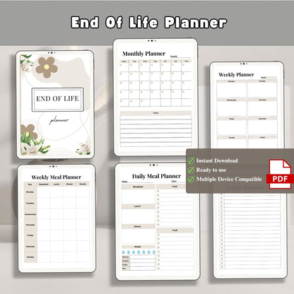 End of Life Planner Printable | Estate Planning Organizer | Important Information Binder | Final Wishes Planner PDF