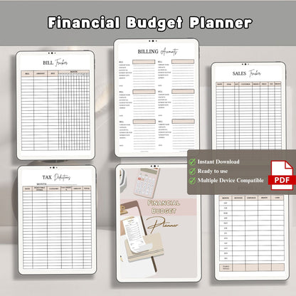Financial Budget Planner Printable | Money Management Planner | Expense and Savings Tracker | Personal Finance Organizer PDF