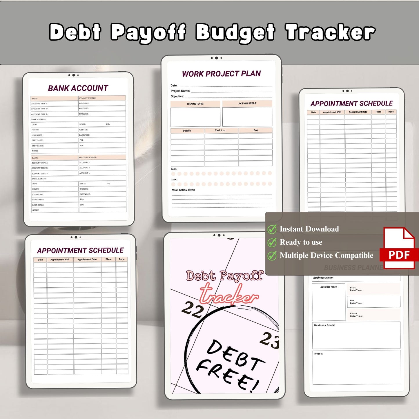 Debt Payoff Tracker Printable | Budget Debt Planner | Debt Snowball Tracker | Financial Tracker | Debt Free Planner PDF