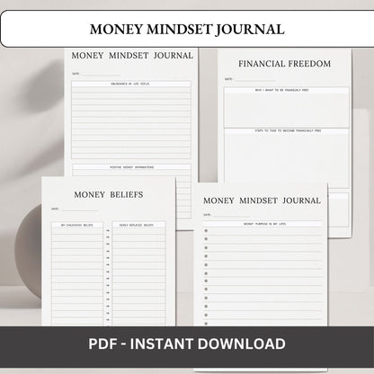 Money Mindset Journal Printable | Financial Growth, Abundance & Wealth Thinking Workbook