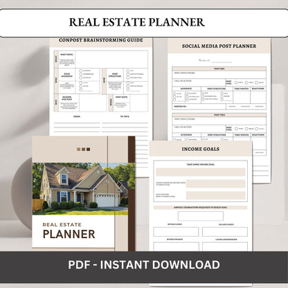 Real Estate Planner | Realtor Business Planner | Property & Client Tracker | Real Estate Agent Organizer