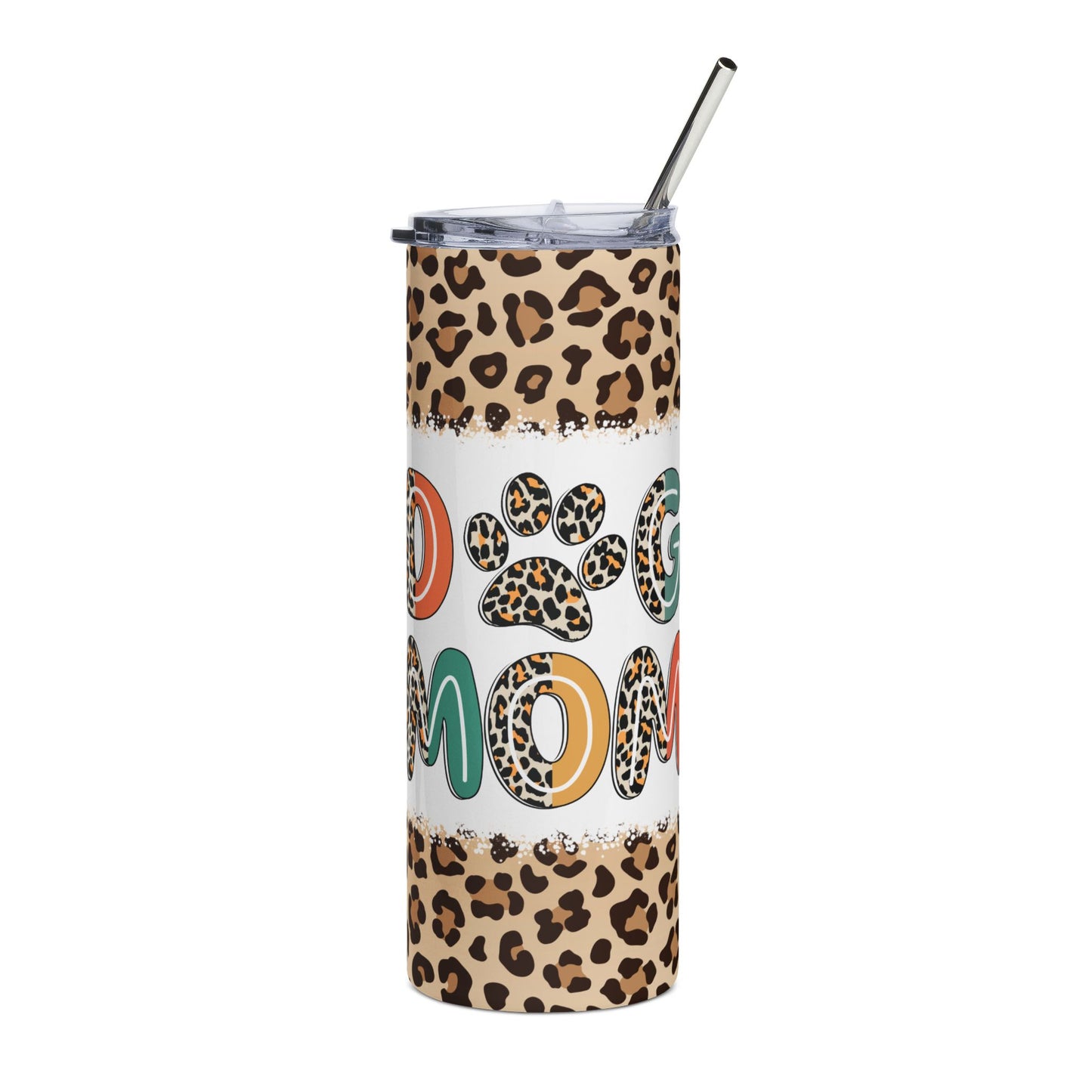Mama Paw Leopard Print 20oz Stainless Tumbler