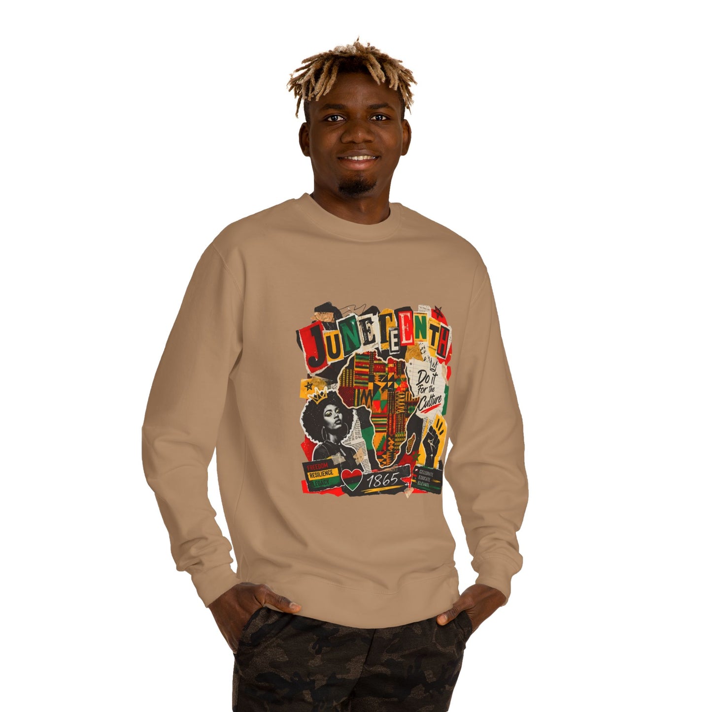 Juneteenth Celebration Sweatshirt — African Heritage '1865' Graphic Crewneck