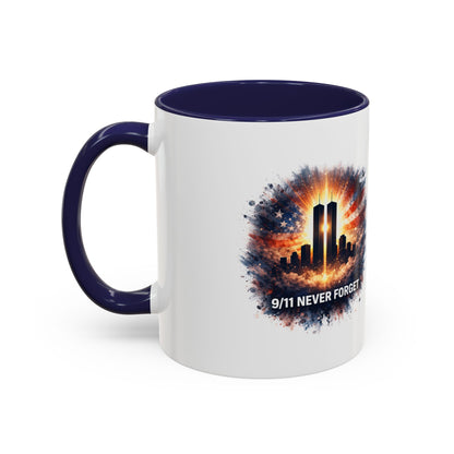 9/11 Never Forget Coffee Mug - Memorial Tribute Accent Mug (11/15oz)