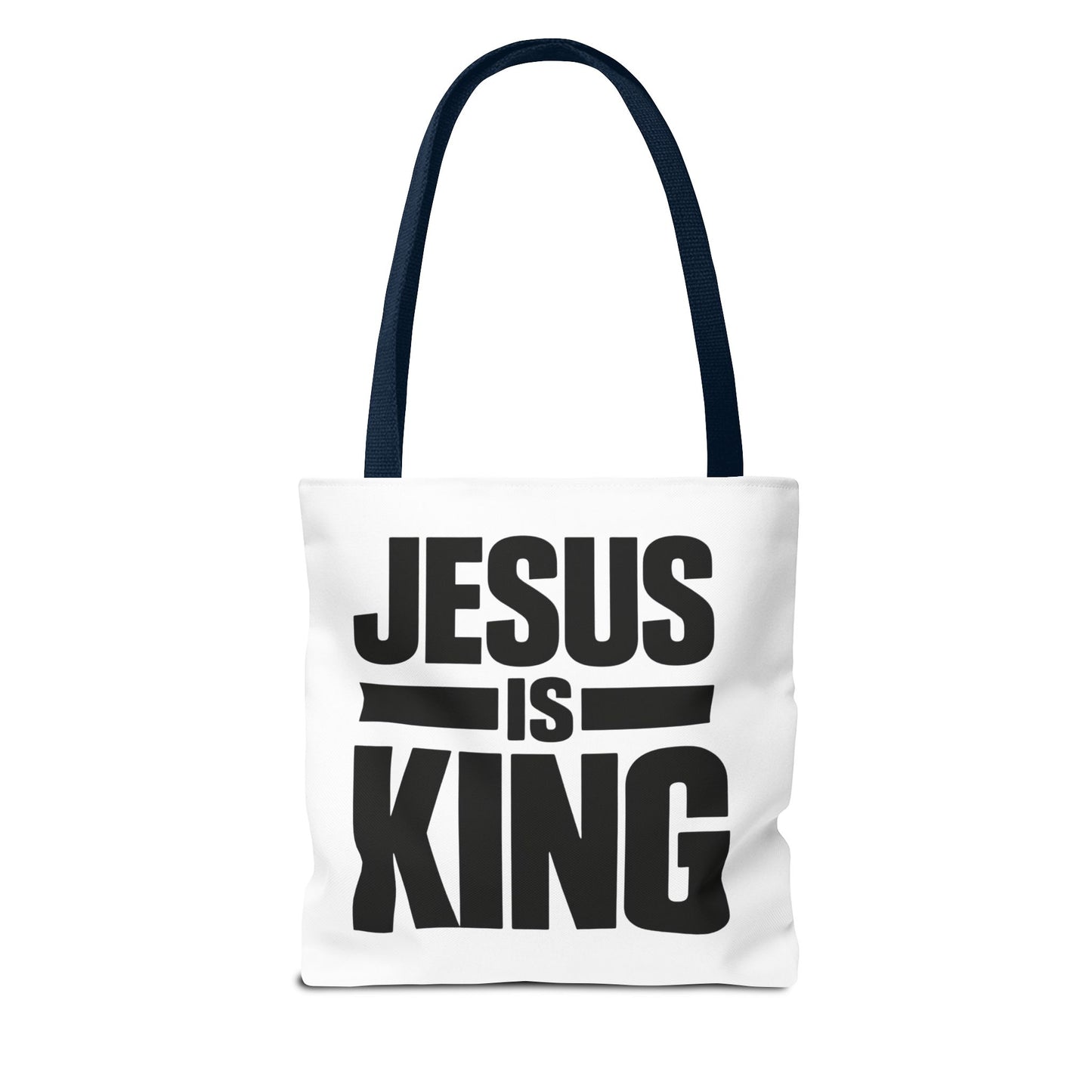 Jesus Is King Tote Bag - Christian Faith Canvas Grocery & Church Book Bag