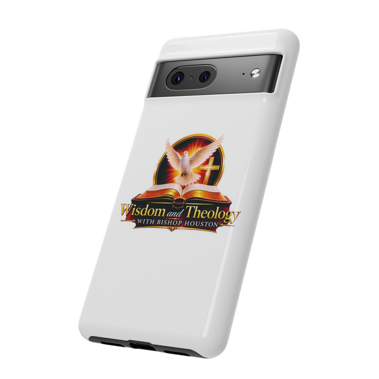 Wisdom and Theology Phone Case — Christian Dove & Cross Protective Tough Case