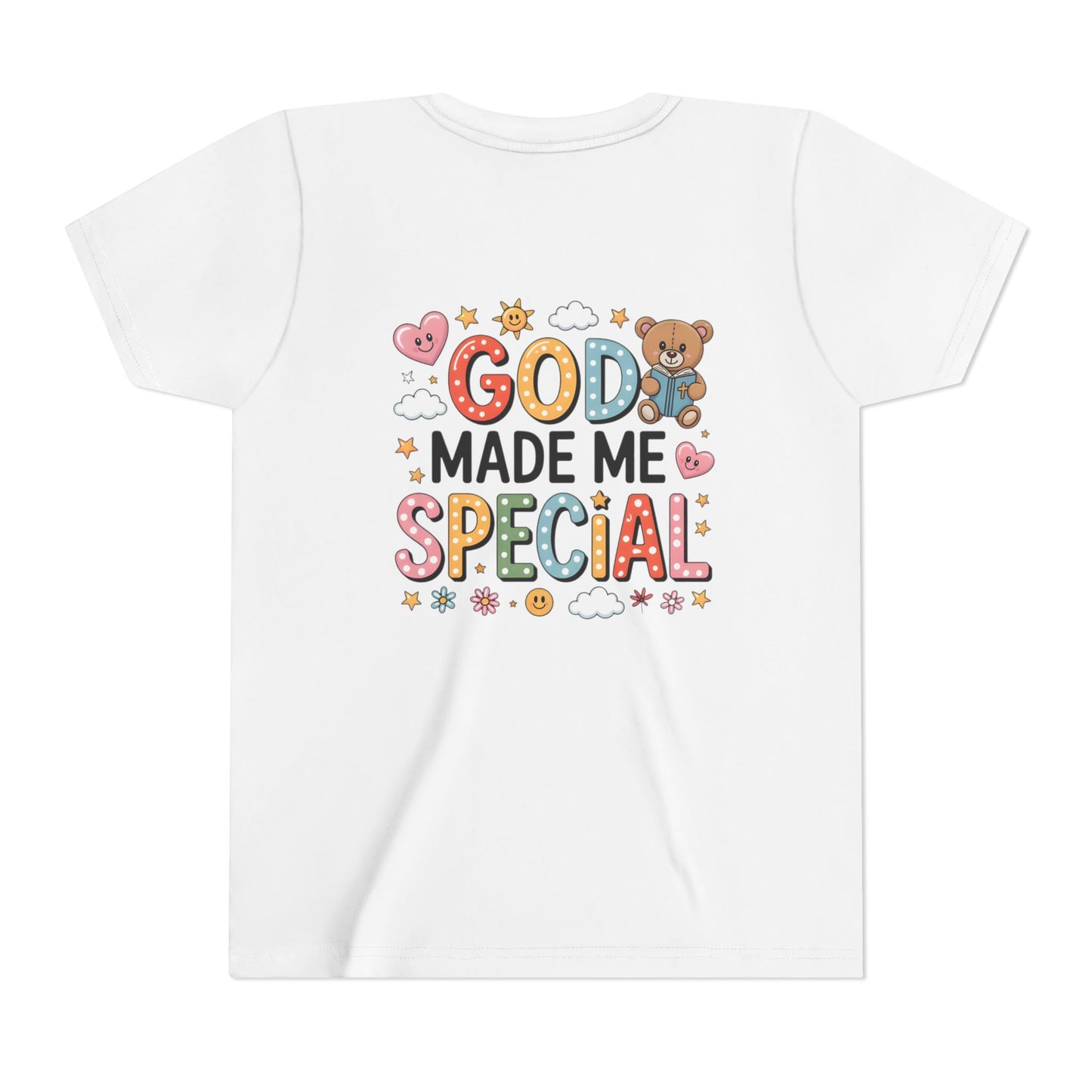 Youth Tee — "God Made Me Special" Cute Christian Kids T-Shirt